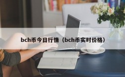 bch币今日行情（bch币实时价格）