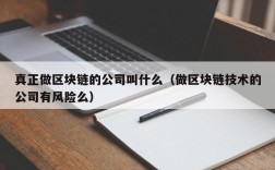 真正做区块链的公司叫什么（做区块链技术的公司有风险么）