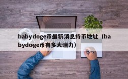 babydoge币最新消息持币地址（babydoge币有多大潜力）